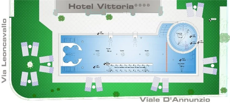 Hotel Vittoria v Riccione – celkový pohled na hotel | Riccione / Hotel Vittoria