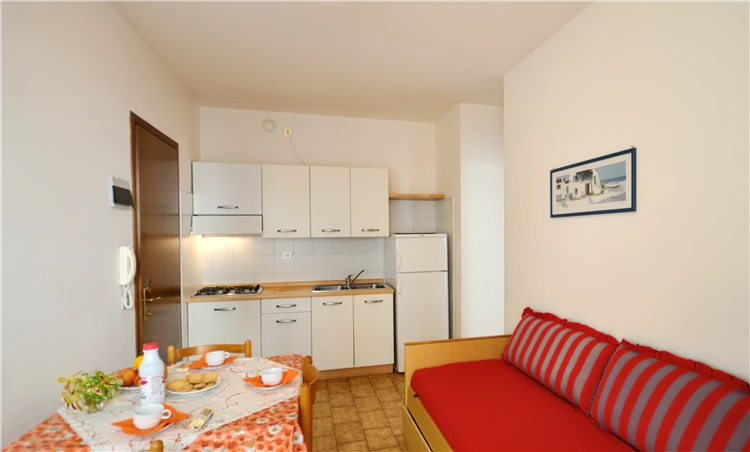 Obývací pokoj apartmánu typ B v Residence Pleione | Bibione / Residence Pleione