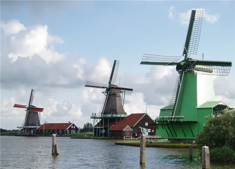 Tradiční dřevěné domy ve Zaanse Schans | Holandsko s květinovým korzem