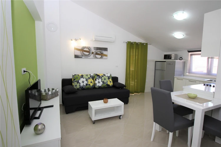 Obývací pokoj apartmánu Gorica 1 v Bašce | Baška / Apartmánový dům Gorica 1