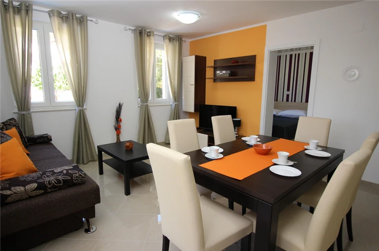 Světlý obývací pokoj apartmánu Gorica 1 Baška | Baška / Apartmánový dům Gorica 1