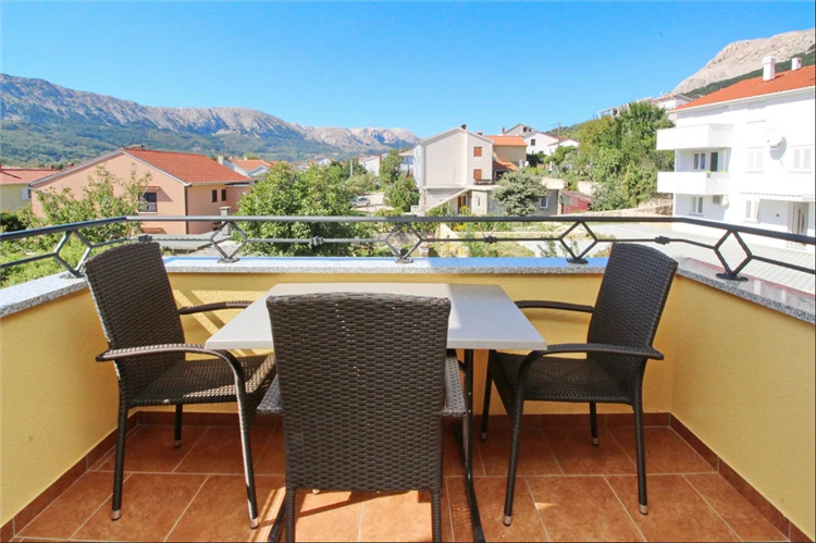Balkon apartmánu v Gorica 2 s výhledem, Baška | Baška / Apartmánový dům Gorica 2