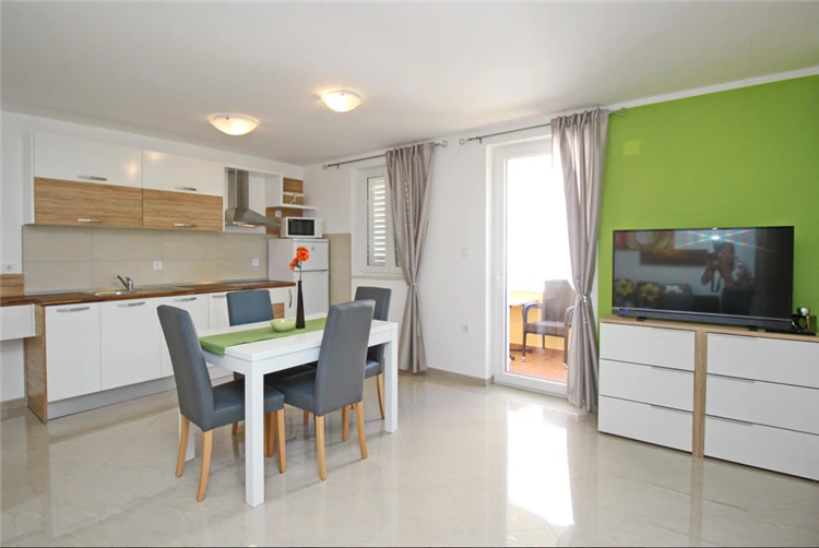 Obývací pokoj apartmánu v Gorica 2, Baška | Baška / Apartmánový dům Gorica 2