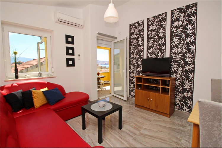 Prostorný obývací pokoj Apartmánového domu Brnić | Baška / Apartmánový dům Brnić