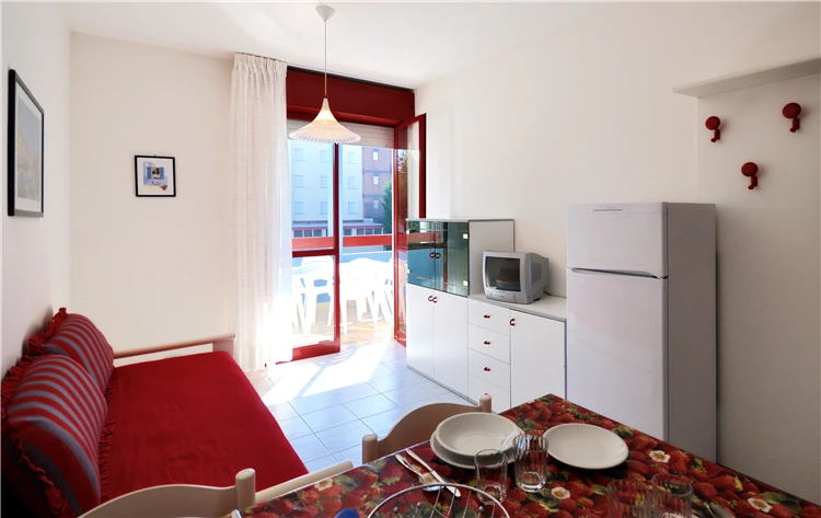 Obývací pokoj s posezením v apartmánu BILO, Nautilus Bibione | Bibione / Residence Nautilus