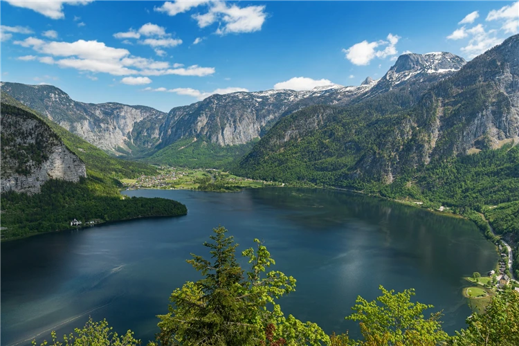 Klidné alpské jezero při západu slunce | Ledovec Dachstein - pohodová letní turistika