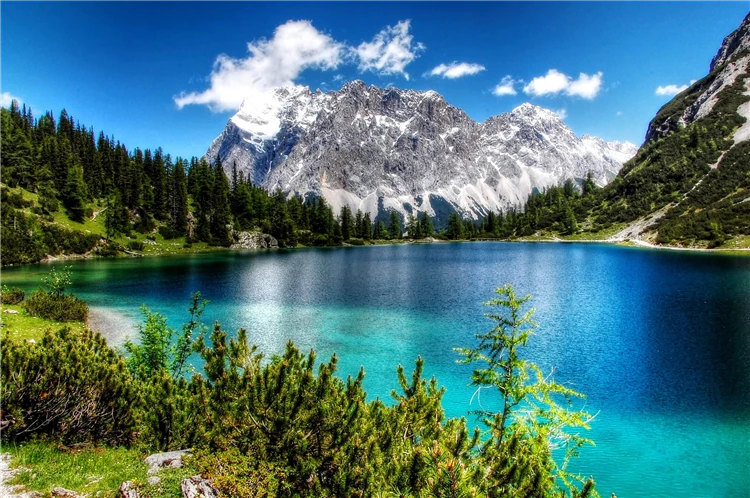Horské jezero Seebensee s alpskou krajinou | Bavorské zámky Ludvíka II. a alpská metropole Innsbruck