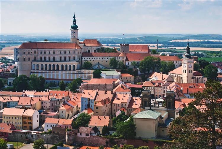 Panoramatický pohled na město Mikulov za soumraku | Pálavské vrchy a Mikulov s vůní levandule