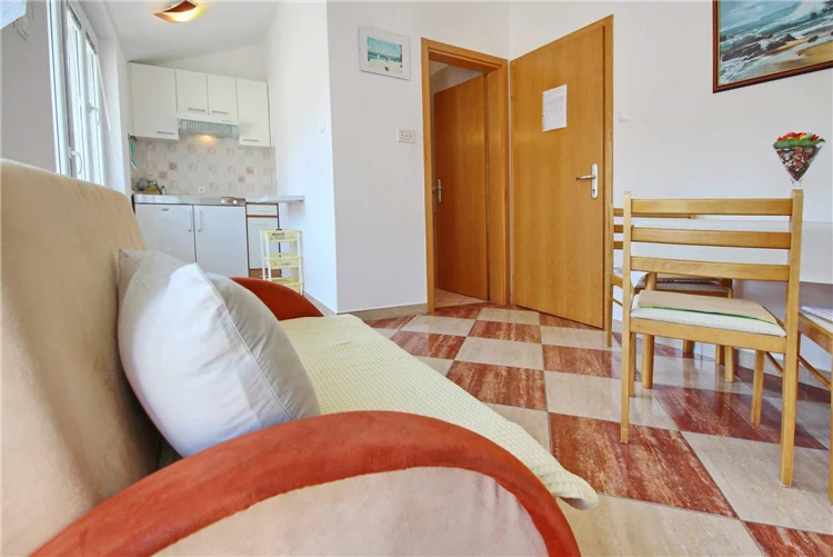 Obývací pokoj apartmánu Dorcic AQ 2 ve vile Aquarium | Baška / Villa Aquarium