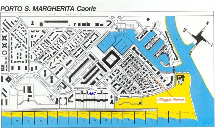 Mapa areálu Villaggio Pleiadi v Porto Santa Margherita | Caorle - Porto Santa Margherita / Residence Pleiadi