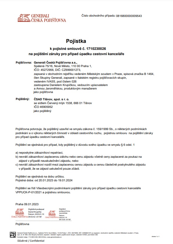 Pojistný certifikát